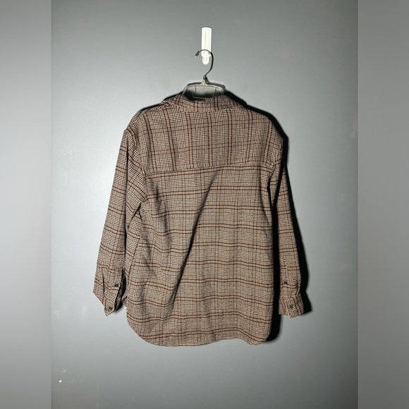 Abercrombie & Fitch Soft Collection Oversized Brown Plaid Flannel Shirt Size S - Picture 2 of 4